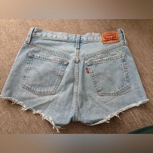 Levi's Light Blue Denim Cutoff Shorts with Frayed Hem